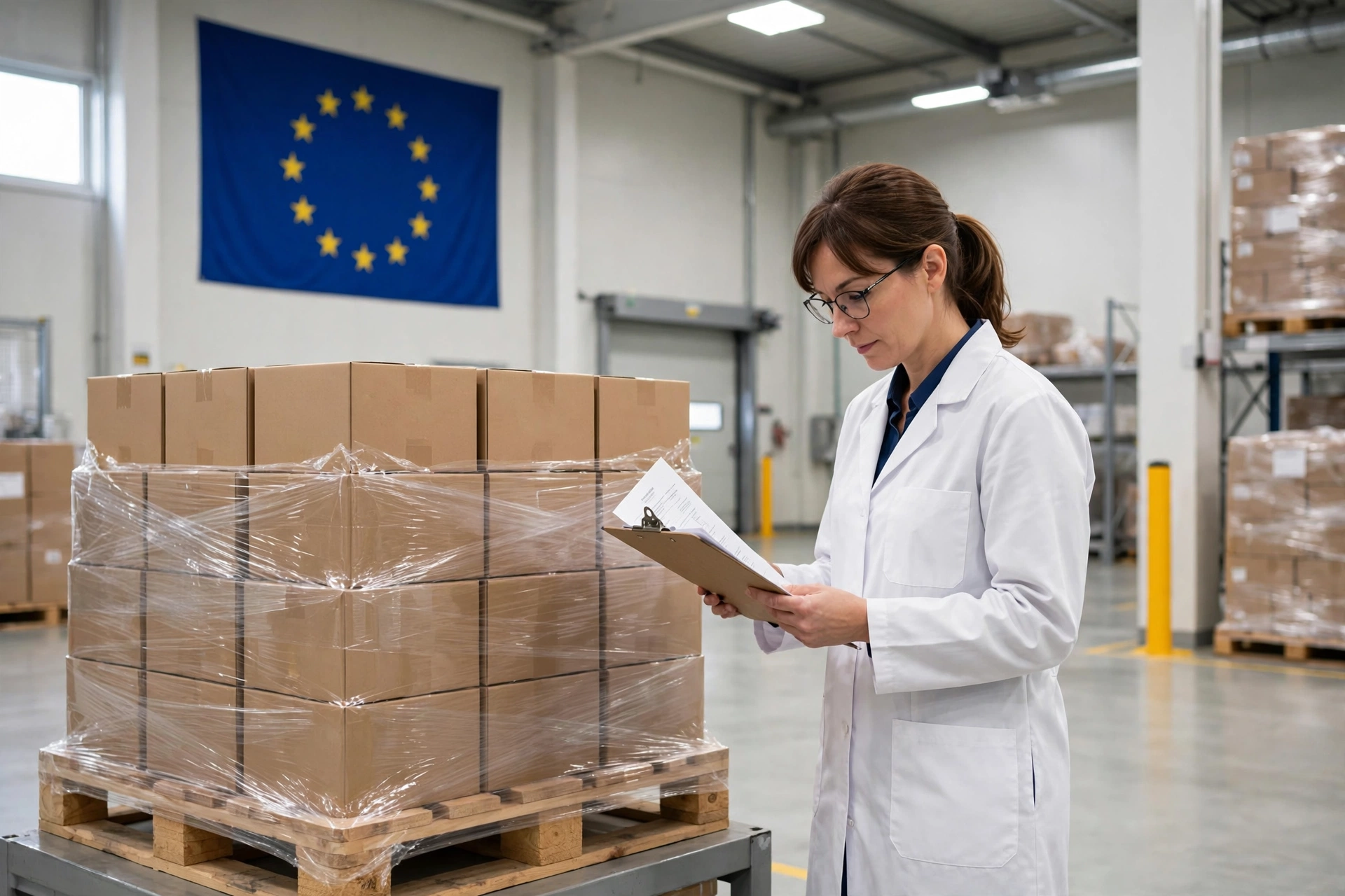 How to import medicinal products into the EU - Qualified Person checking GMP documentation in EU warehouse
